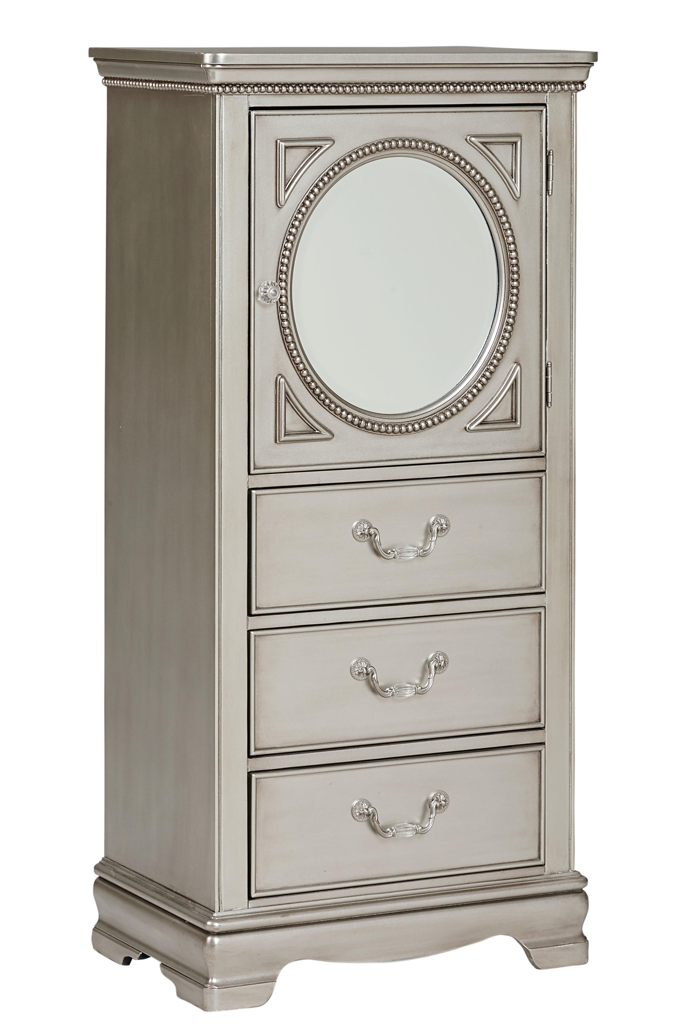 Standard Furniture Jessica Silver Looking Glass Lingerie Chest Royal